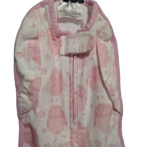Woombie Transitional Swaddle Sleep Sack Pink Owl Print 5-13 lbs 0-3 Months